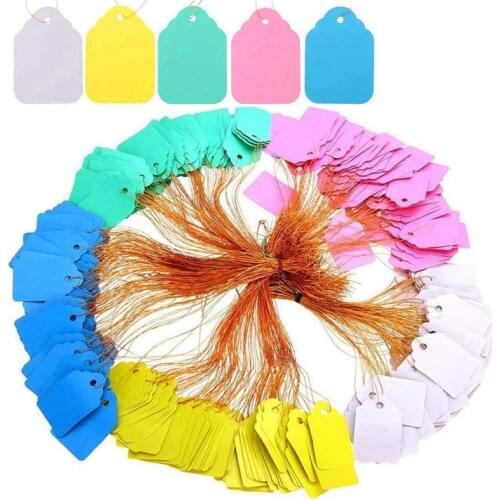 500Pcs Waterproof Tags with String, Plastic Reusable Plant Labels Hanging Marking Tags for Gardening Jewelry Clothing