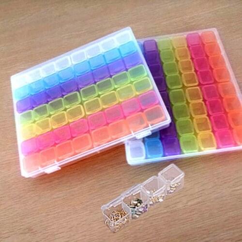 Diamond Painting Tool 56/28 Cells Plastic Storage Box Sticker Funnel Sets for Diamond Painting Home Button Accessories Case