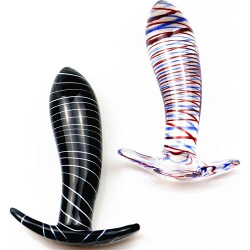 New Black Glass Anal Butt Plug Smooth Sex Toys For Women Anal Plug 2 Color Prostate Dilator Anal Masturbation Sex Toys