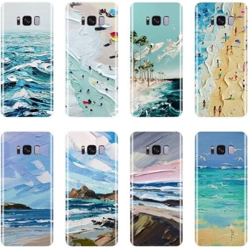 Phone Case For Samsung Galaxy S5 S6 S7 Edge S8 S9 Plus Art Beach Silicone Soft Back Cover For Samsung Galaxy Note 4 5 8 9 Case