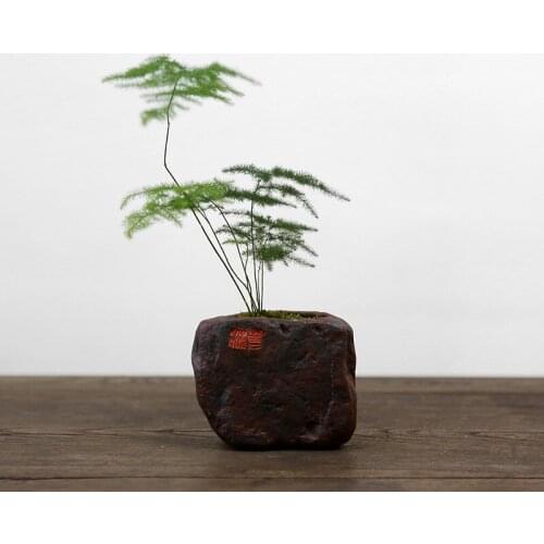 Purple sand flowerpot manual mini pot begets stone flower pot tea tea tray furnishing articles tea accessories