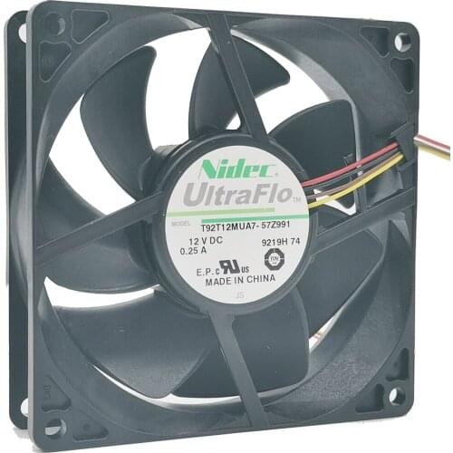 For Nidec T92T12MUA7-57Z991 9.2CM DC 12V 0.25A 92*92*25MM 9cm PWM Projector cooling fan