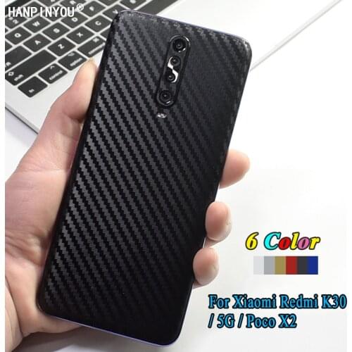 For Xiaomi Redmi K30 Ultra 5G / Poco X2 New Fashion Rear Back Cover Decal Skin 3D Carbon Fiber Protect Protective Sticker Film