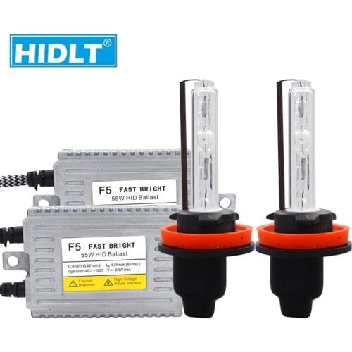 HIDLT AC 55W F5 Fast Bright HID Ballast Kit Xenon Cnlight H7 H1 H11 HB3 HB4 D2H HID Headlight Bulb Lamp 12V Car Light Xenon Kit