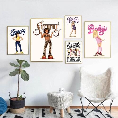 Cool Singer Sporty Nordic Art Posters Baby Girl Power Dance Canvas Paintings Wall Art Prints Pictures for Room Home Decoration