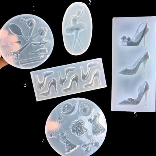 Hairdressing tools High heels dancer girl silicone mold for jewelry pendant Resin Silicone Mould handmade epoxy resin molds