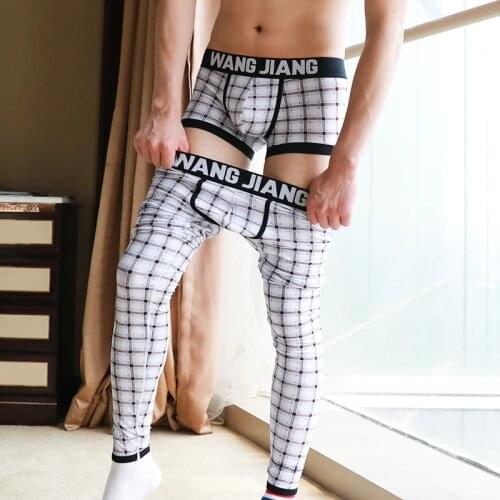 Fashion cotton long johns With Boxers underwear winter Long Johns underpants termica homem moto men thermal underwear leggings