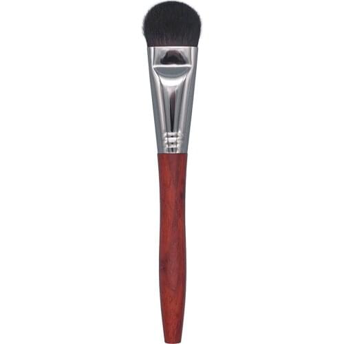 N75 Professional Handmade Makeup Brush Soft Resilient Weasel Hair Flat Foundation Brush Red Sandalwood Handle Make Up Brushes