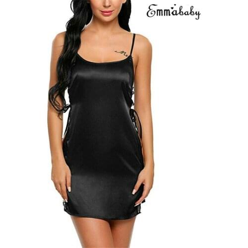 Hot sale, womens sexy underwear, solid color silk lace robe dress babydoll nightdress nightwear home nightwear