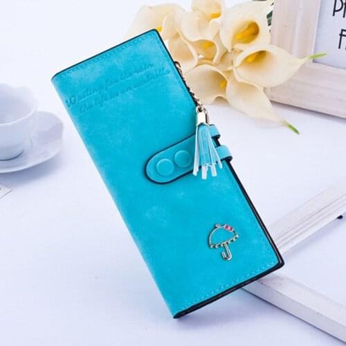 Matte PU Women Wallet High Quality Multi Function Purses Umbrella Pattern Money Bag Long Design Female Handbag Bank Card Pocket