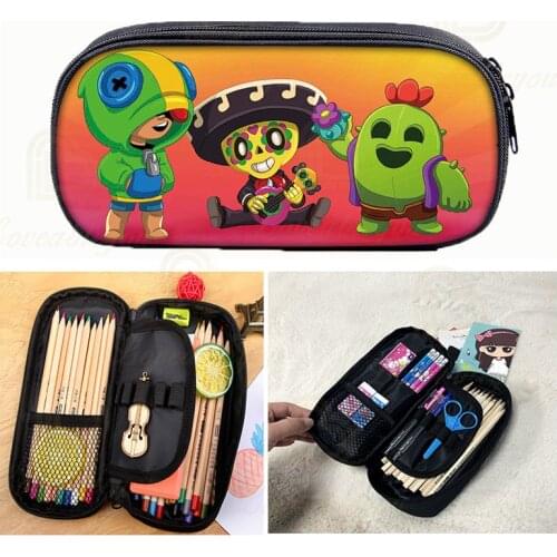 Cartoon er New Game Pencil Case Kids Zipper Bag Girls Travel Makeup Storage Bags School Shooter Game Sandy Pen Box