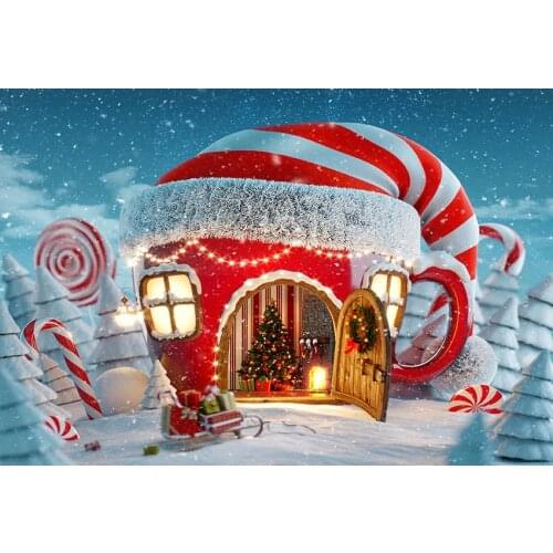 Cartoon Christmas backgrounds vinyl portrait baby birthday party photo backdrop for photographer studio props fotografia lv-2447