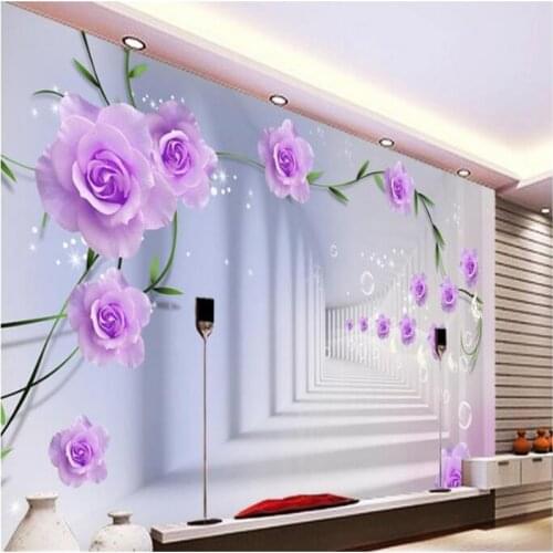 Beibehang wallpaper for walls Modern fashion rose 3D stereo TV background wall papel de parede