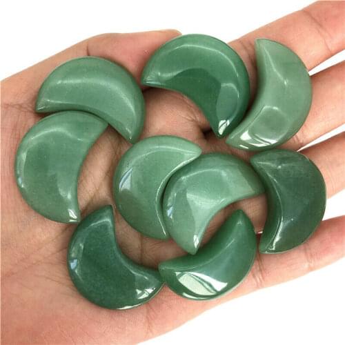 Wholesale 1pc Natural Green Aventurine Moon Shaped Crystal Gemstone Healing Polished Decor Natural Quartz Crystals