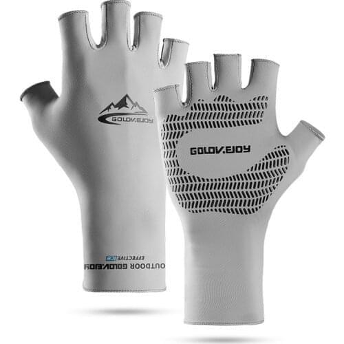 Ice Silk Sunscreen Men Gloves Long Wrist Silicone Non-Slip Fishing Outdoor Cycling Driving UV Fast Dry Half-Finger Women Gloves
