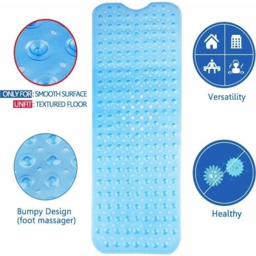 Anti Slip Bath Tub Mat PVC Floor Mat Rug Extra Long Bathroom Massage Mats Antibacterial Safety Bubble Shower Carpet