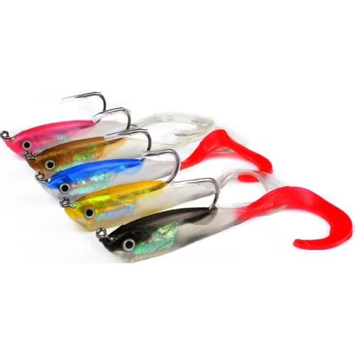 1pcs 3D Eyes Lead Fishing Lures Soft Lure Single Hook Baits artificial bait jig wobblers silicone carp fishing tackle 10cm/14.7g