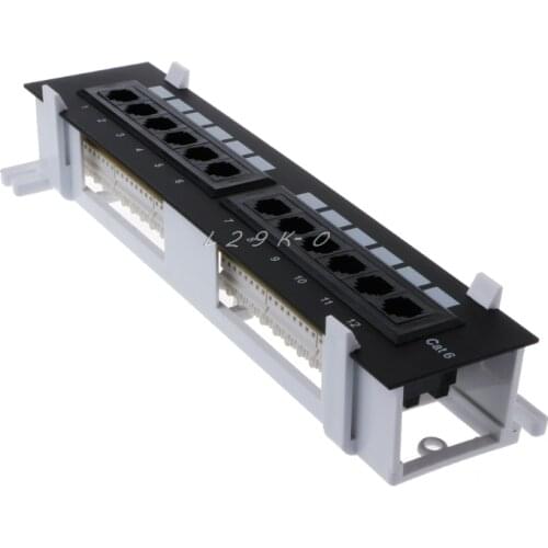 Network Tool Kit 12 Port CAT6 Patch Panel RJ45 Networking Wall Mount Rack Mount Bracket