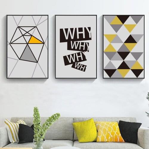 Modern Abstract Geometry Yellow Poster Canvas Print Painting Wall Art Office Home Decoration