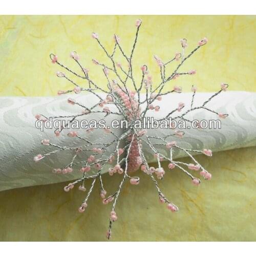 Glass beades wholesale napkin ring, napkin holder wedding