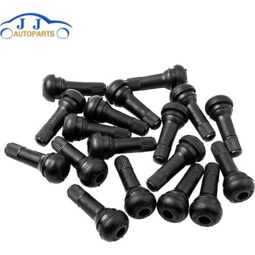 50PCS Black TR413 Tubeless Car Wheel Tire Valve Stems with Caps Tyre Rubber Valves With Dust Caps NEW