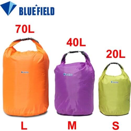 Freeshipping 3pcs/lot Bluefield Outdoor Sports 20L 40L 70L Waterproof Dry Bag for Canoe Kayak Rafting Camping