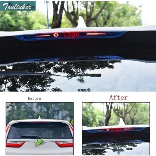 Tonlinker Cover Stickers for Honda CRV 2017-18 Car Styling 1 PCS stainless steel exalted brake light decoration cover sticker