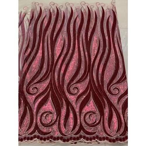 High Quality African Lace Fabric with stone Net French Lace Fabric Tulle With ZH-16917 Nigerian Lace Fabric