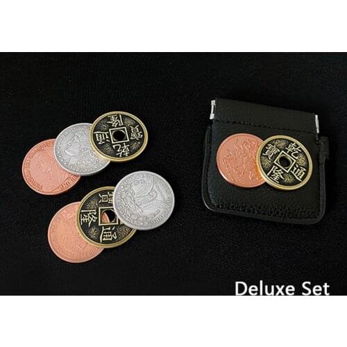 Ultimate CSB by Oliver Magic - Deluxe Set Copper Silver Brass Transposition Close Up Coin Magic Tricks props Mentalism Gimmicks