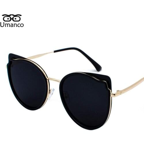 Umanco 2021 New Cat Eye Personality Sunglasses For Women Men Retro Fashion Oversized Brand Glasses Alloy Frame Acrylic Lens Gift