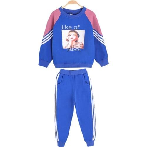 Kids Clothe Sspoet Sets Coat +pant 2pc Spring Autumn Stretch Suit Childrens Sportswear Long Sleeve Sweater Trend 4-12 Ages