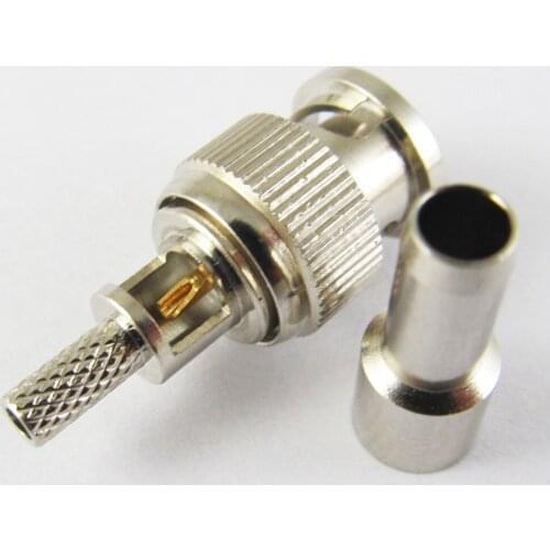 1pc Mini BNC Male Plug Window Crimp Coaxial Connector for G174 RG188 RG316 Cable