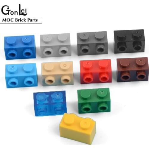 20Pcs/lot Brick Special 1x2 with Studs on 1 Side MOC Building Blocks Parts DIY Kids Toys Compatible with 11211 Small Particles
