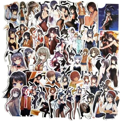 50Pcs Bunny Girl 2021 rabbit Stickers For Suitcase Skateboard Laptop Luggage Fridge Phone Car Styling DIY Decal Sticker