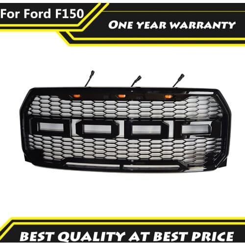 Off-Road 4x4 Auto Parts Gloss Black Front Bumper LED Grill Fit For Ford F150 2015-2017 Pickup Front Bumper Grille Accessories