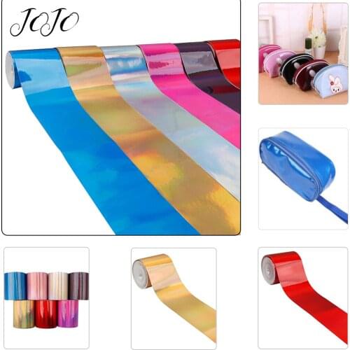 JOJO BOWS 75mm 2y Leather Ribbon Solid Laser Mirror Webbing Festival Party Home Decoration Handmade Craft Material DIY Hair Bows