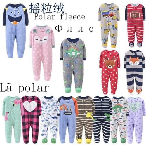 Spring, autumn and winter boys and girls fleece jumpsuit childrens XL pajamas baby clothes romper does not include foot bodysui