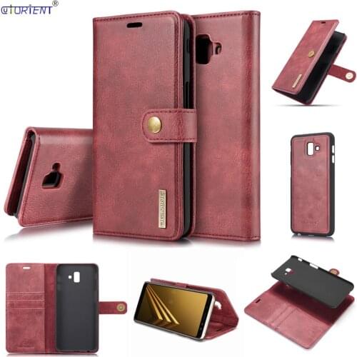 For Samsung Galaxy J6 Plus J6+ Detachable Flip Case J610 SM-J610FN/DS SM-J610F/DS Luxury Leather Stand Wallet Case SM-J610FN Bag