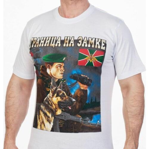 Frontier Troops of Russia T-Shirt Army Military Mens Clothing Summer Cotton O-Neck Short Sleeve Mens T Shirt New Size S-3XL