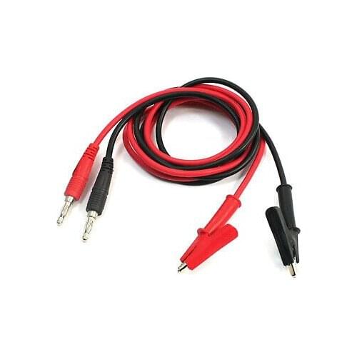 Multimeter Power Supply Male Banana Plug to Alligator Clip Probe Test Cable 1M