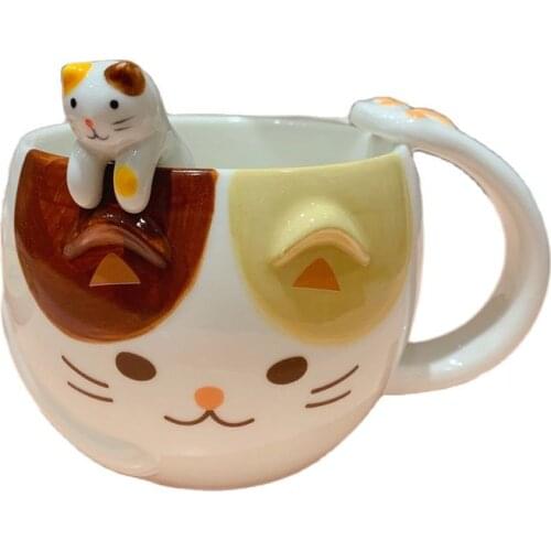 Cute Cat Mug Mickey Ceramic Coffee Cup Milk Breakfast Milk Water Cup Funny Mug Friends Tv Show Birthday Gift Box Ideas CM105