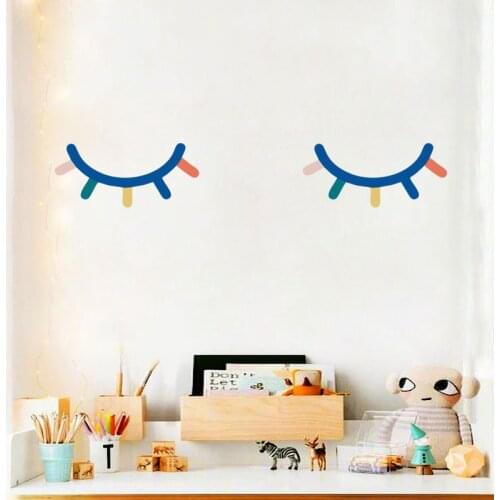 Cartoon color eyelashes Wall Sticker Childrens room bedroom door decorations stickers for home wallpaper Mural Art Decals