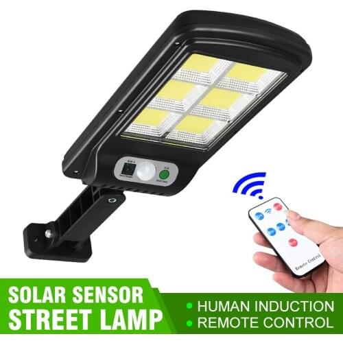Solar Motion Sensor Wall Light SMD/COB Outdoor Street Lamp With Remote Control IP65 Waterproof For Garden Yard Street Lamp