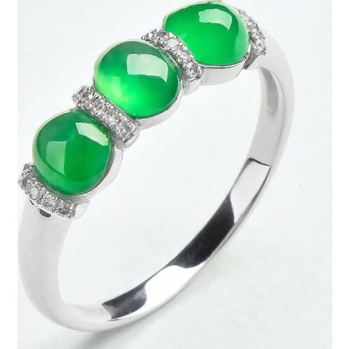 Natural Hetian Jasper Oval Light Luxury Opening Adjustable Ring Luxury Diamond Charm Womens Wedding Silver Jewelry