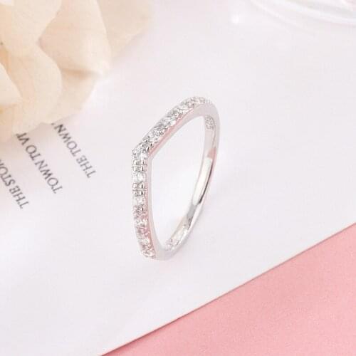 Original Design White CZ Couple Rings 925 Sterling Silver Luxury DIY fine Jewelry Valentine Day Gifts Free Shipping Dropshipping