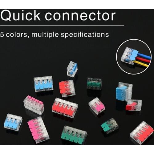 Wire connector 25/50/100 pieces mini quick connector universal compact terminal block plug-in electrical wire connectors fast c