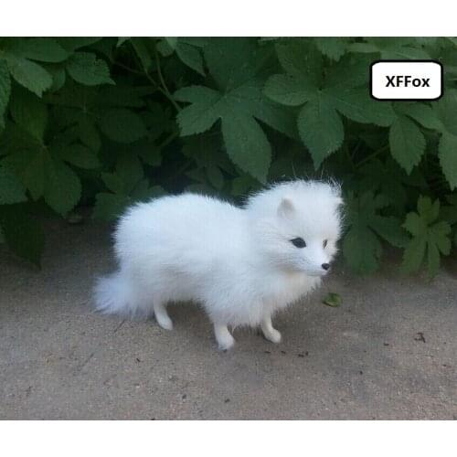 Cute real life white fox model plastic&furs simulation standing fox doll gift about 16x12cm xf1714
