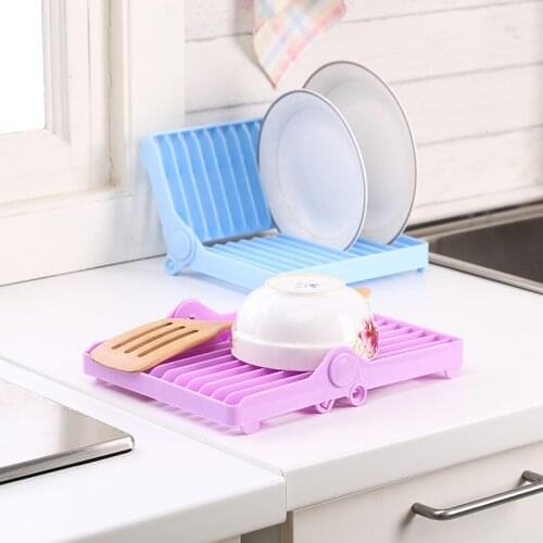 Foldable Dish Rack Stand Holder Bowl Plate Organizer Tray Tableware Storage Kitchen Drying Rack Dish Drainer Drip Shelf Tools