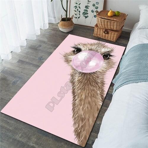 Funny Ostrich Area Rug 3D All Over Printed Non-slip Mat Dining Room Living Room Soft Bedroom Carpet 01
