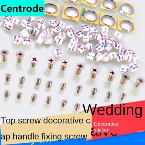 Basin faucet handle red and blue standard handle fixing screw accessories screw top silk decorative cap cold and hot mark 2Pcs